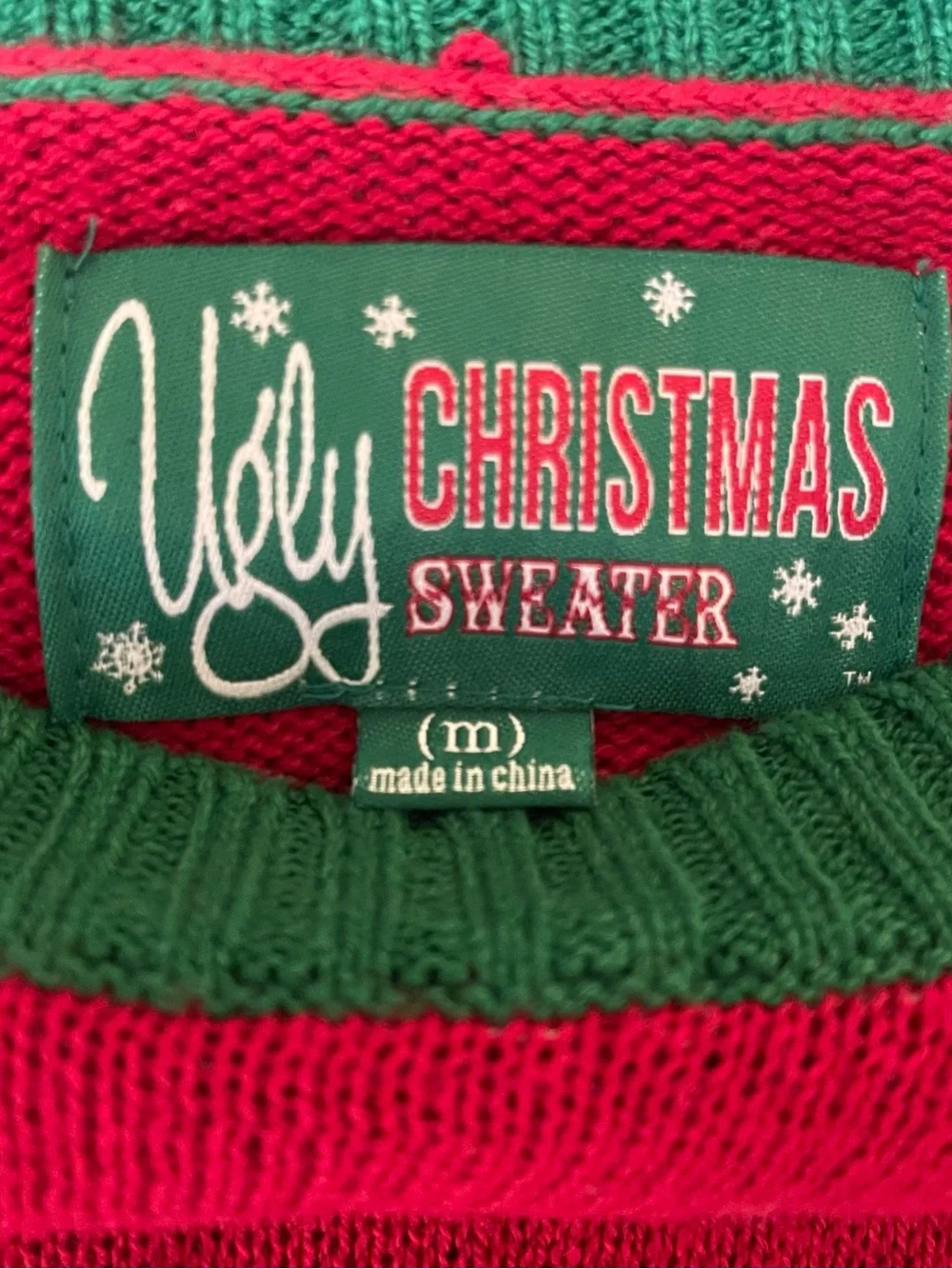 Ugly Christmas Sweater Men's Red & Black Holiday Reindeer Sweater - Let It Glow